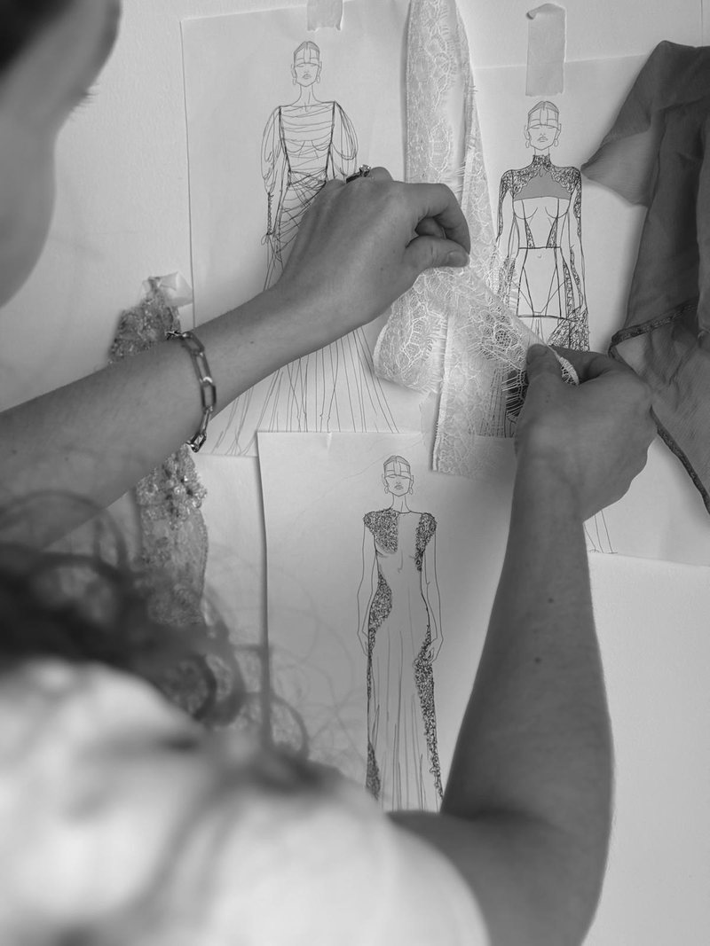 A dress fitting at ROZ Studio
